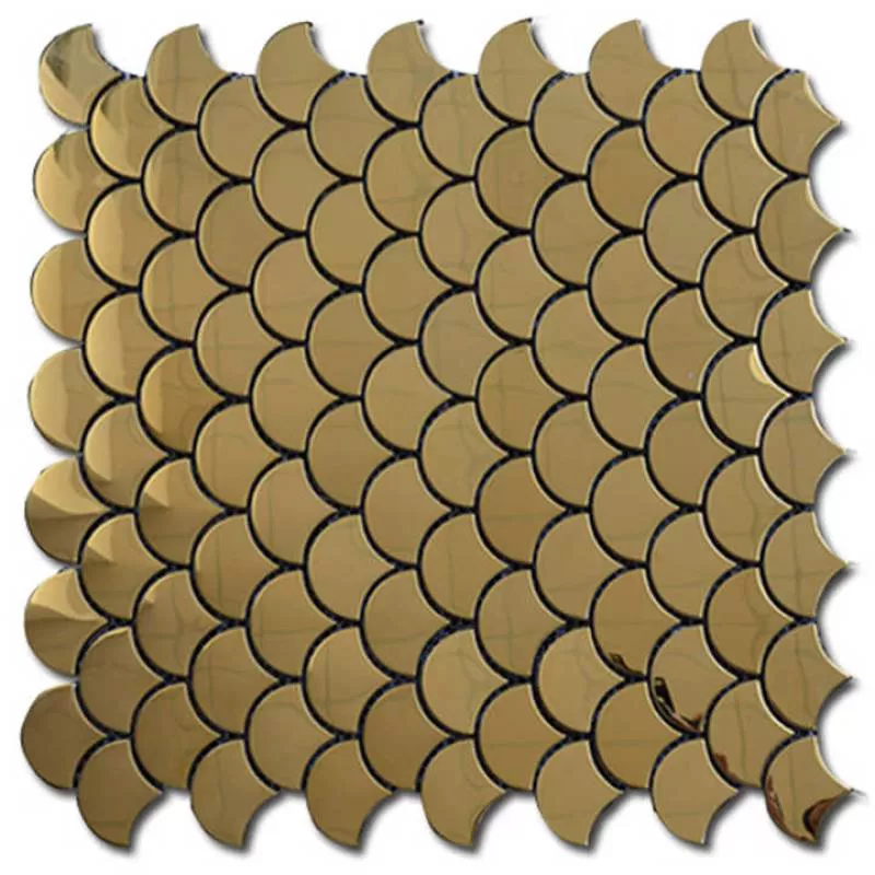 Types Golden Metal Mosaic,aluminium Mosaic Tile,fish Scale Tile Ceramic