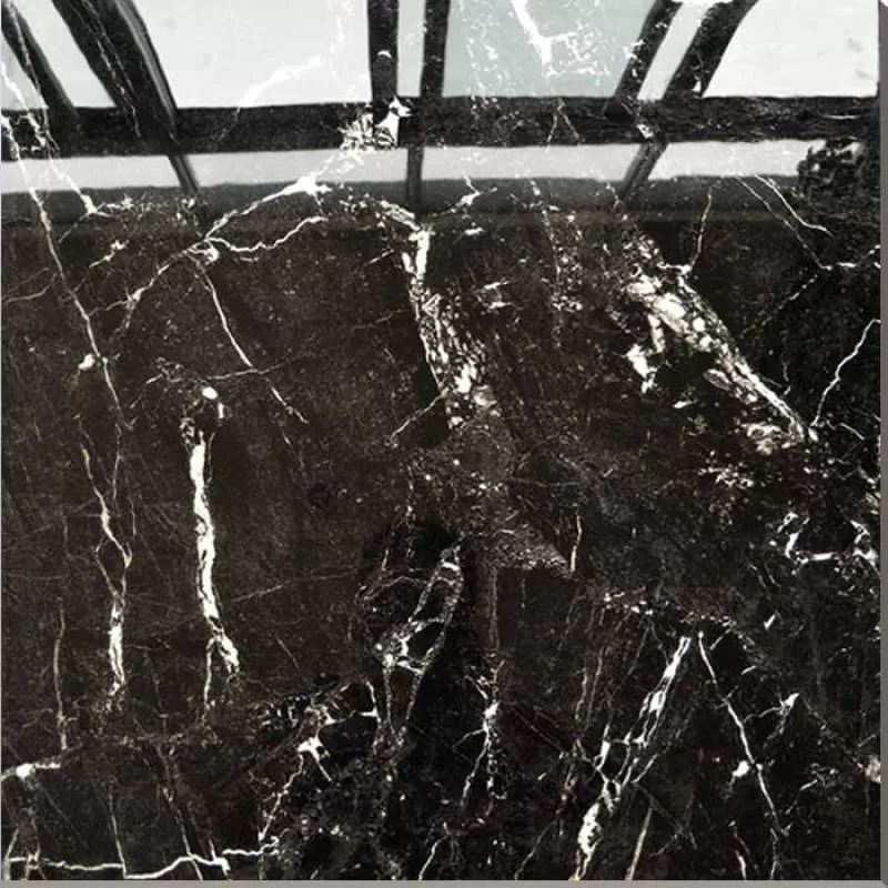 HS610GN Bathroom Black White Glossy Tiles Wall/ Black and White Porcelain Floor Tile Foshan