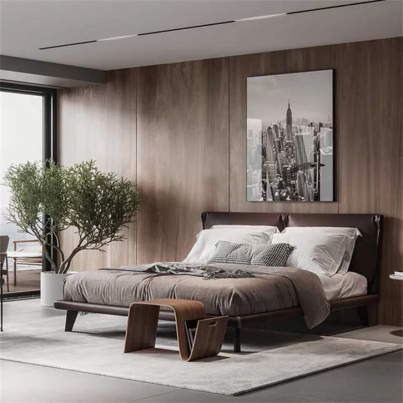 Vanjoin Waterproof High-End Interior Decoration WPC Bamboo Charcoal Wall Panel Wood Veneer