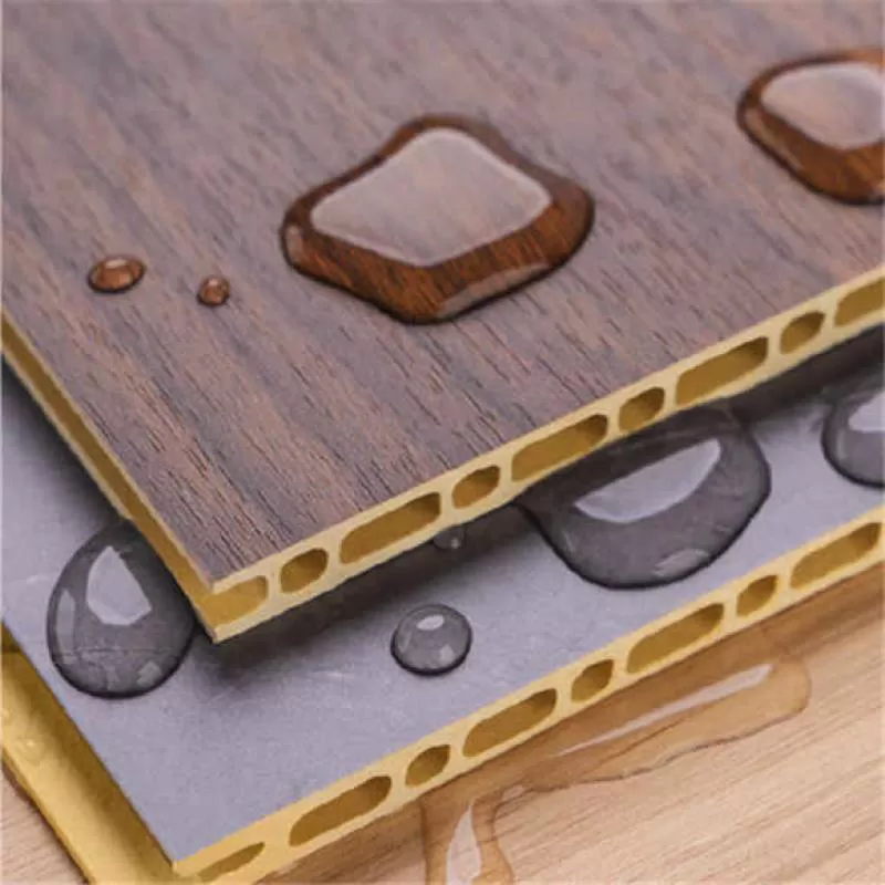 Modern Luxury Building Panel Soundproof Waterproof Bamboo Wood Fiber Wall Decorative Board PVC Resin-for Living Room Made CN;HUB