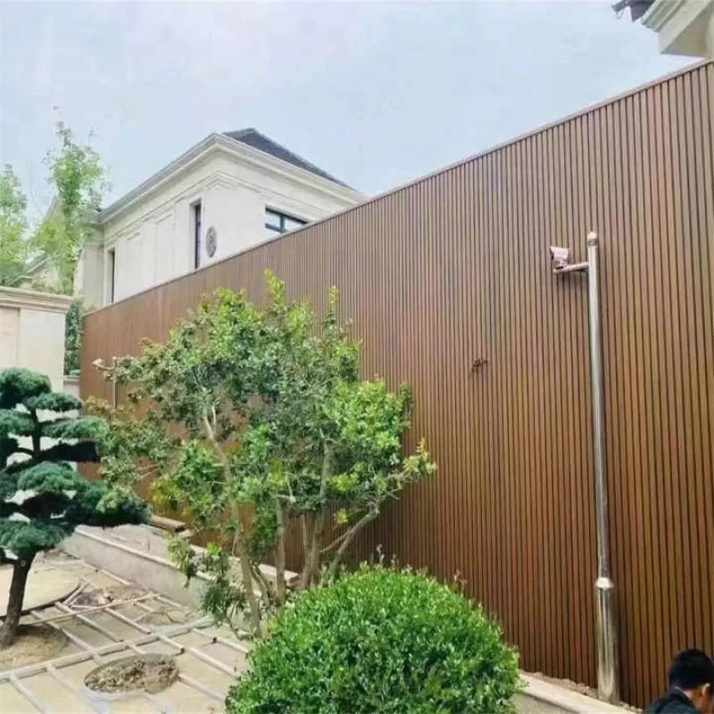 Ant-scratch Outside Wall Decorative WPC Wall Panels Waterproof Green Fluted Wallboard