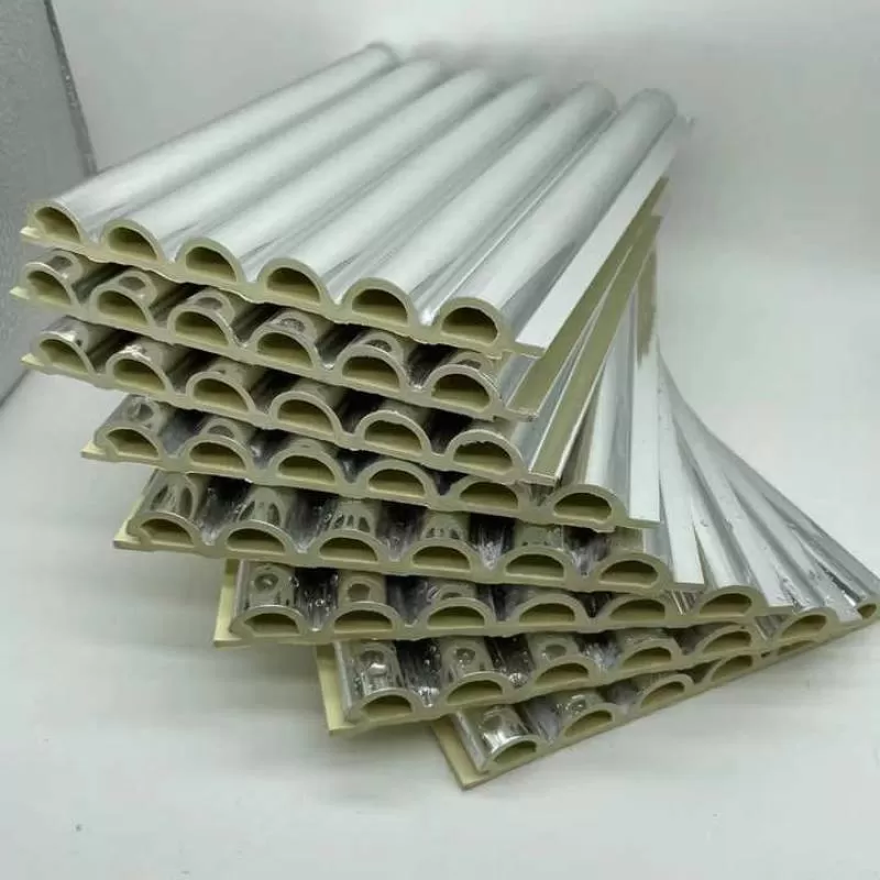 Modern Metallic Technological Texture High-gloss Mirrored Arc Wall Panels WPC Wallboard Pvc Panels for Indoor  Decoration