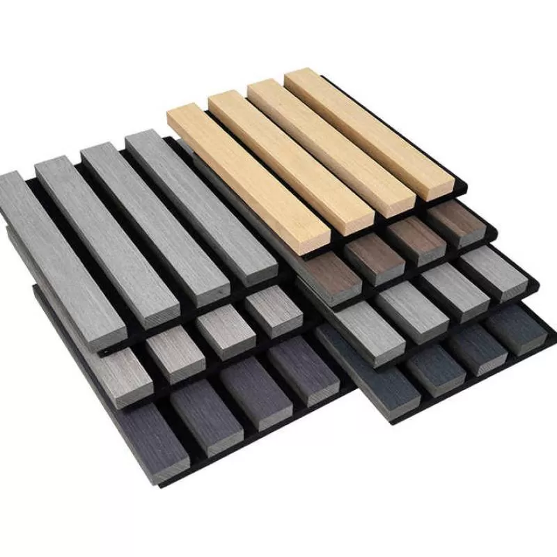 New Arrival Modern Wood Decor Slatted Acoustic Panel Living Room Noise Reduction 3D Model Design
