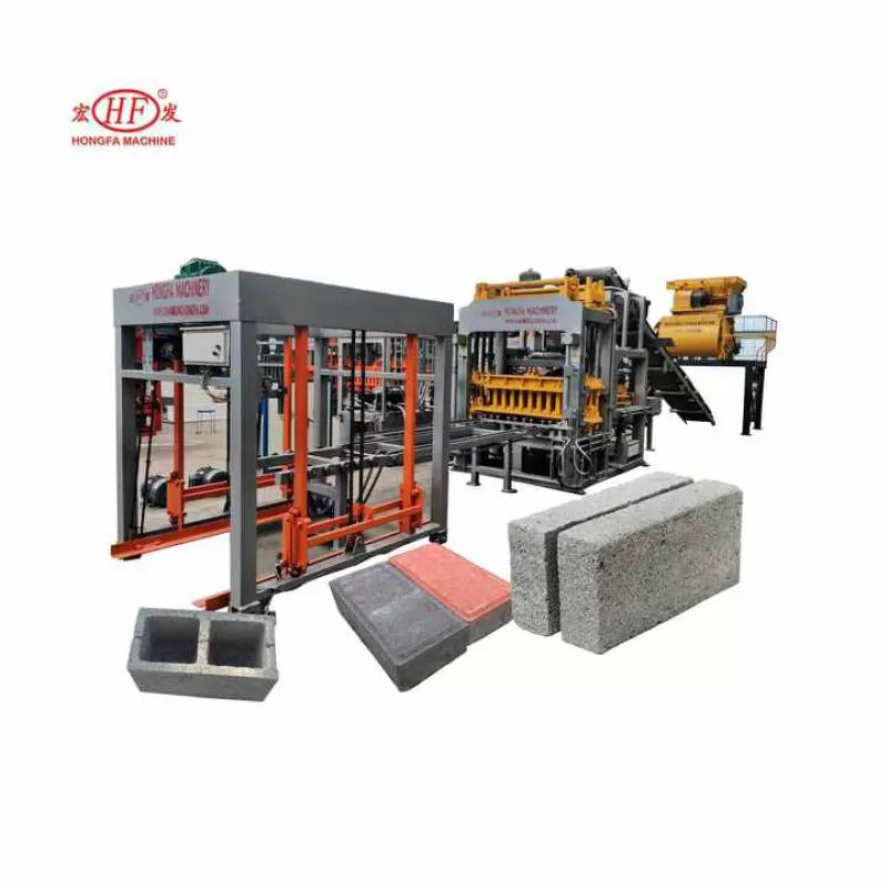 Hongfa QT5-15 Automatic Hydraulic Block Making Machine New Condition Core Engine Pump Motor PLC Soil Brick Production Line