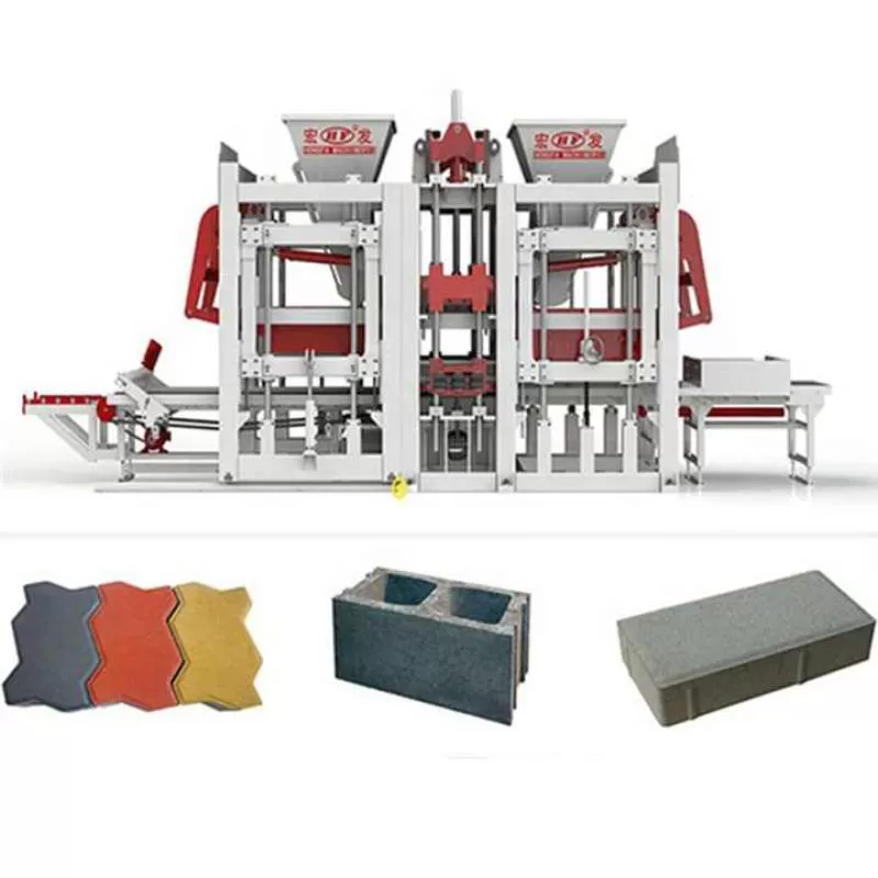 QT12-15F Full Set Automatic Hydraulic Interlocking Brick Making Machine Construction Industries Focusing Cement Raw Engine