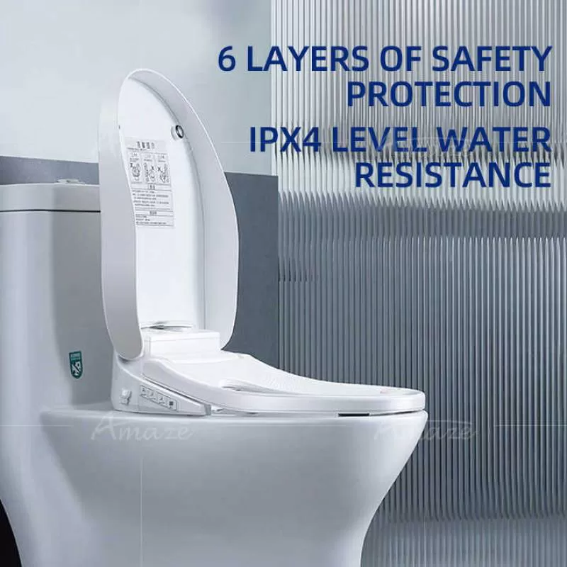 Self-Cleaning Smart Toilet Seat Cover with Feminine Washing Feature U V Shape Pressure Adjustable Heated Bidet for Bathroom