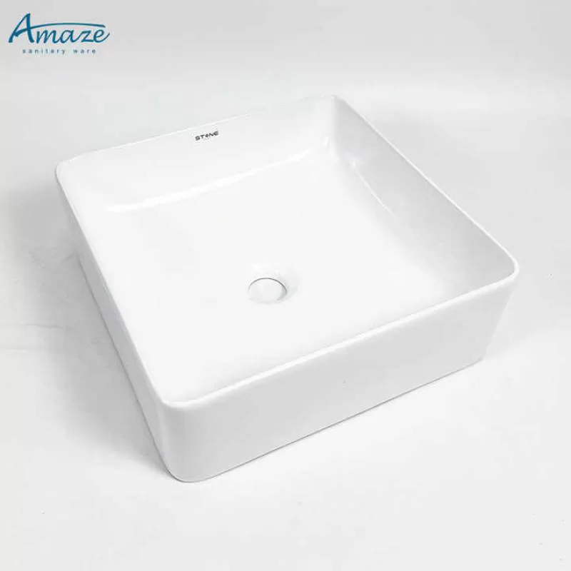 Modern Ceramic Sanitary Ware Bathroom Vanity Sink White Countertop Hand Wash Basin