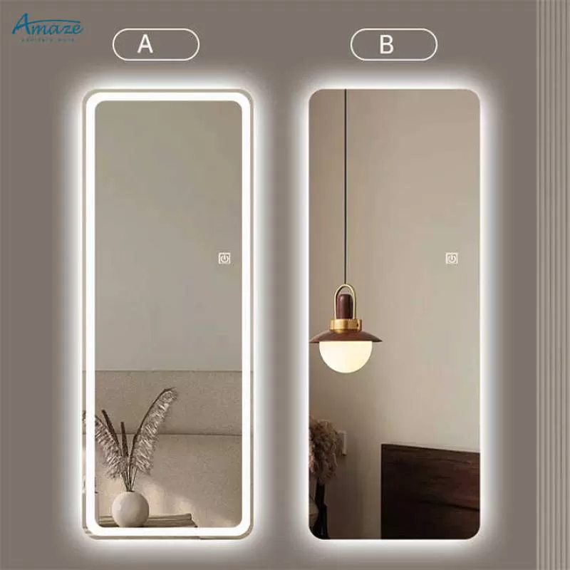 Factory Wholesale Custom Wall Mounted Long Mirror Smart Mirror Rectangle Defogger Dressing Led Mirror Intelligent