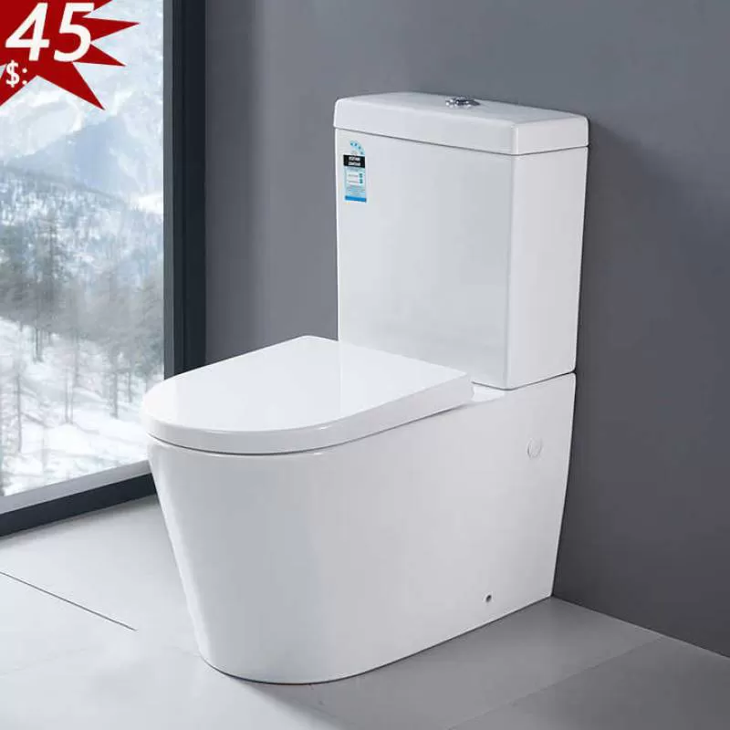 European Rimless P Trap Washdown African Sanitary Ware Cheap Wc Floor Mount Ceramic Bathroom Two Piece Back to Wall Toilet