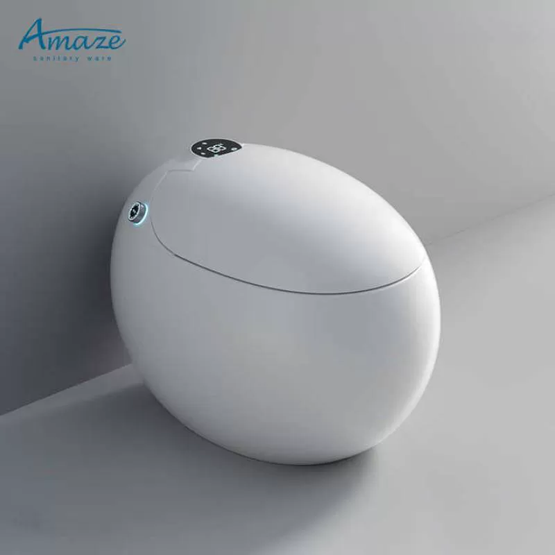 2023 New Design Egg Shape Round One Piece Auto Sensor Flush Electric Bidet Bathroom Intelligent Automatic Smart Toilet Bowl