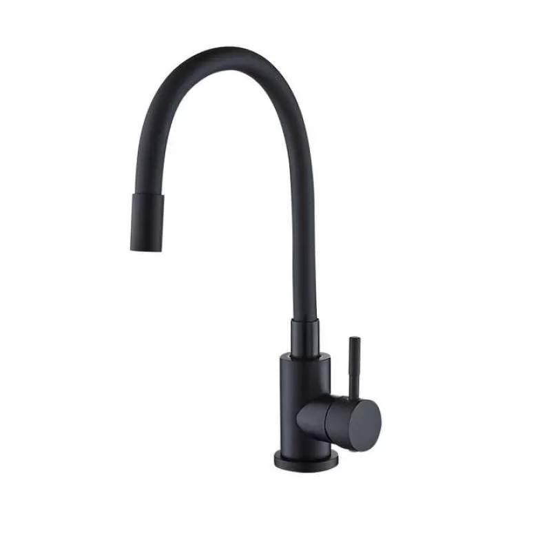 Modern Stainless Steel Black Kitchen Tap Household Universal Rotating Hot Cold Faucet for Dishwashing Basin Sink Foreign Trade