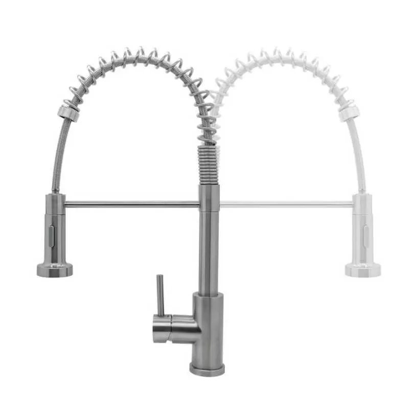 IVANCI Kitchen Sink Mixer Tap with 360°Swivel Pull Down Sprayer High Arch 2 Holes Single Handle Kitchen Faucets