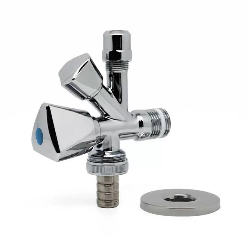IVANCI Universal Combination Angle Valve G1/2 Inch 2 in 1 with 2 Comfort Handles and Self-Sealing