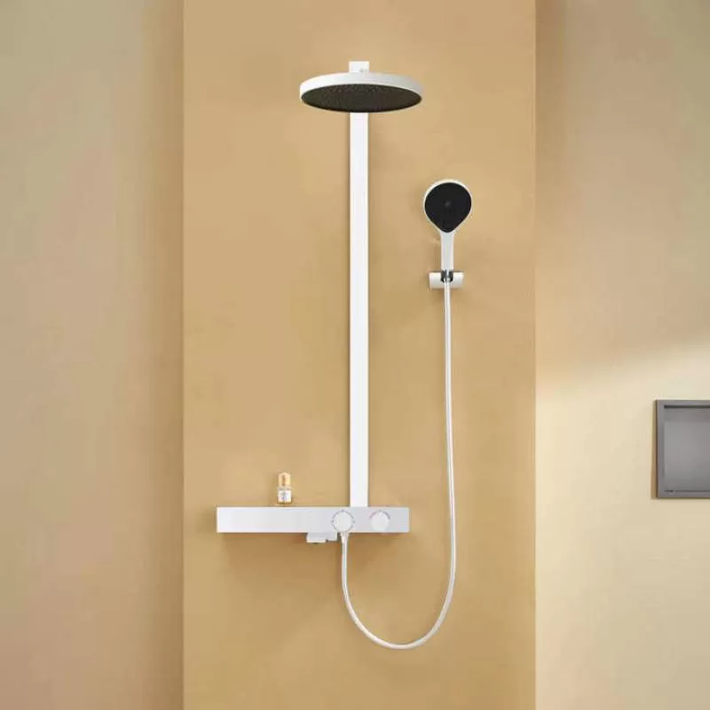 High Quality White Bathroom Sets Rainfall Shower Set for Home Decor With Thermostatic System