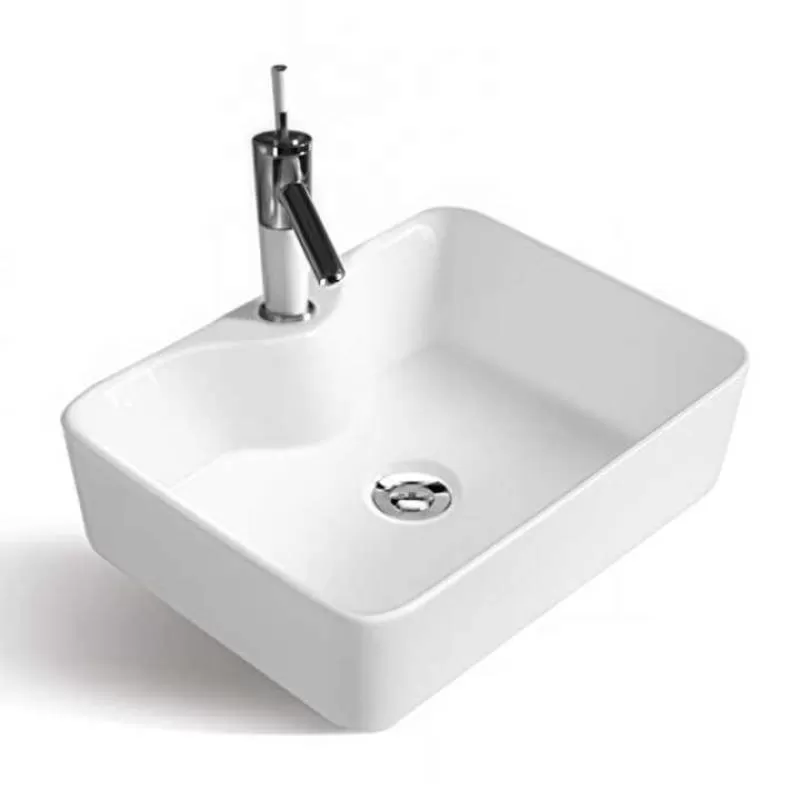 Modern Apartment Ceramic Bathroom Sink Star Hotel Washroom Easy to Clean square Sink Resort Summer Outdoor Floor Sink