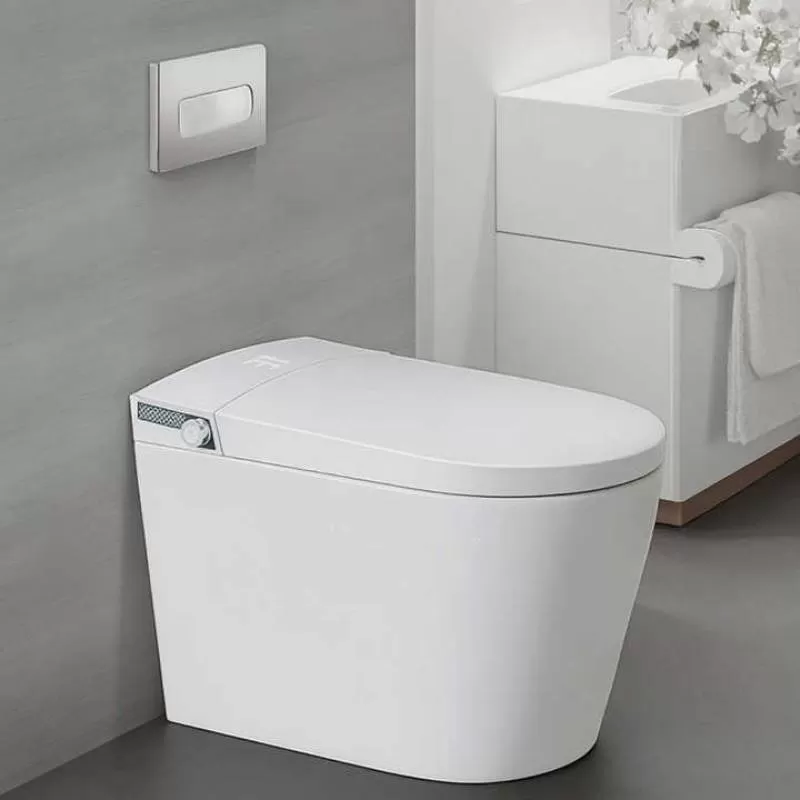 High-end City Apartment Ceramic Intelligent Electric Toilet Hotel Suites Foot Induction Flush Integrated Intelligent Toilet