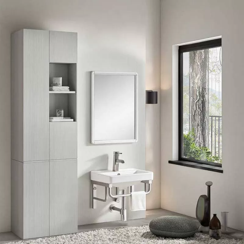 Superior Apartment Bathroom Wash Basin Mirror Cabinet Combination Single Villa Modern Single Sink Wall Mounted Mirror Cabinet