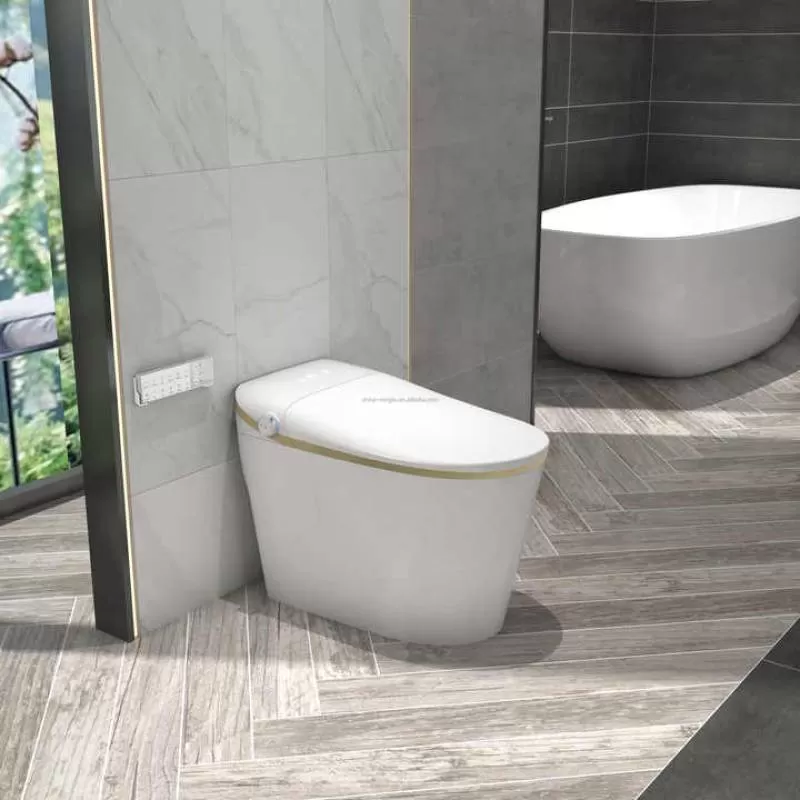 Bathroom Smart Seat Temperature Control Toilet Advanced Hotel Ceramic Smart Sensing Toilet Suite Smart LCD Display Toilet