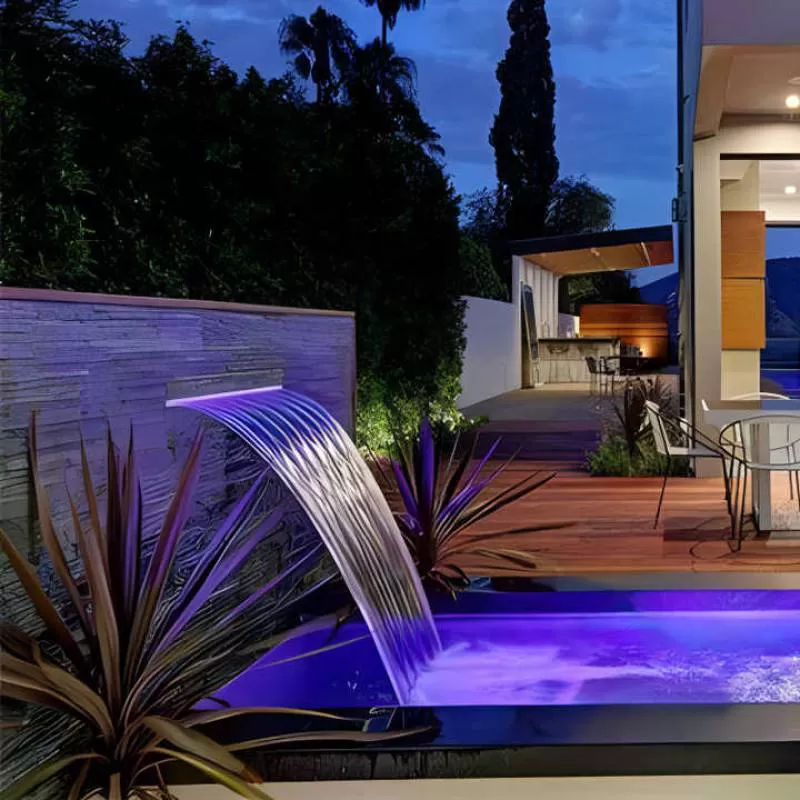 Modern Small Waterfall Acrylic Steel Artificial Waterfall Outdoor Gardent Fountain Waterfall