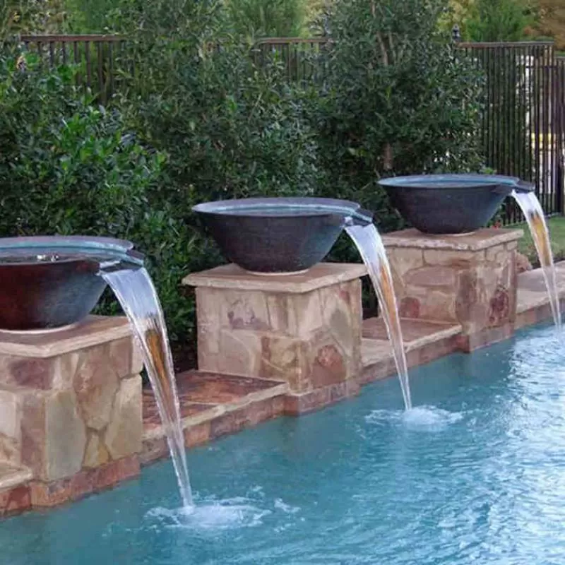 Water Feature Pool Fountain Bowls with Scuppers and Spillways