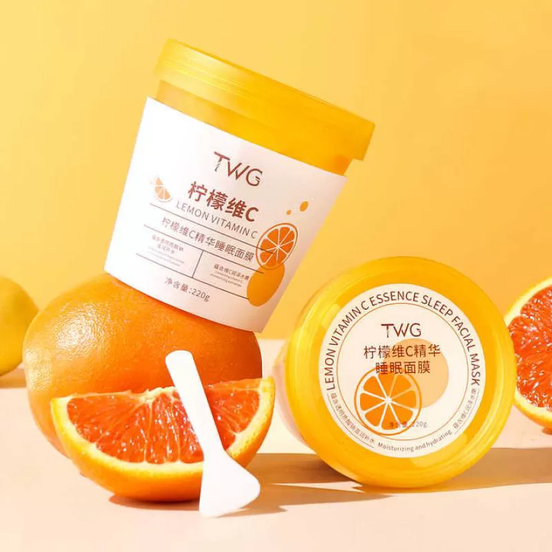 TWG RTS Lemon Vitamin C Serum Sleeping Facial Mask With Spoon Nourishing Hydrating Moisturizing Skin Care Vitamin C Jelly Mask