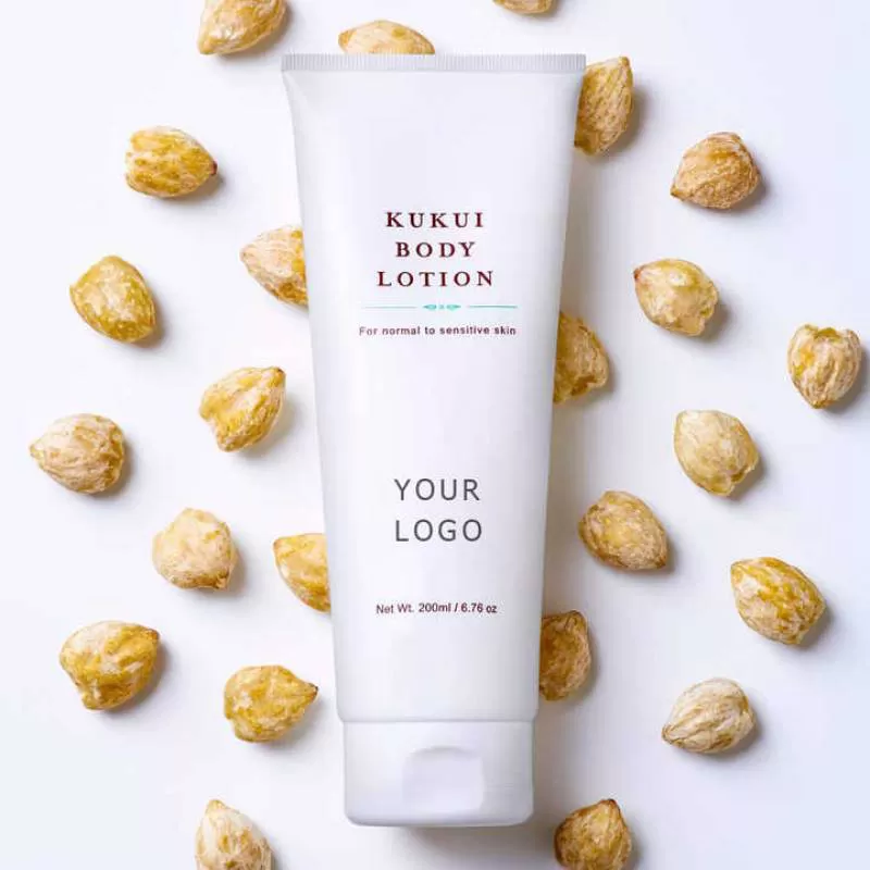 OEM Private Label Kukui Nut Oil Body Lotion Moisturizing Skin Care with Vitamin C for Adults