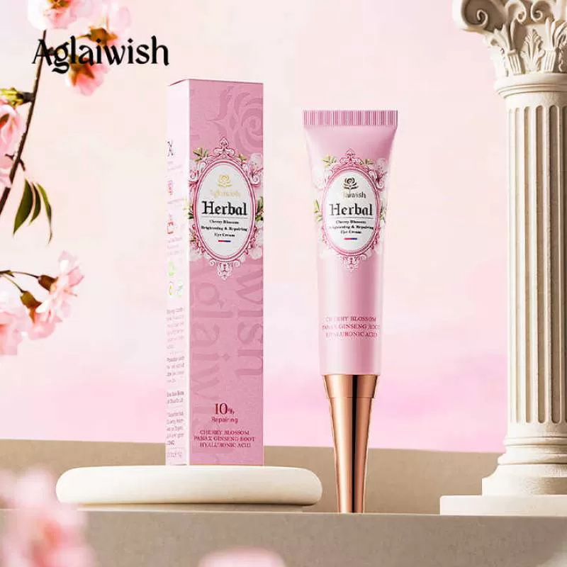AGLAIWISH 15g Anti Wrinkle Organic Firming Cherry Blossom BrighTening Repair Eye Cream