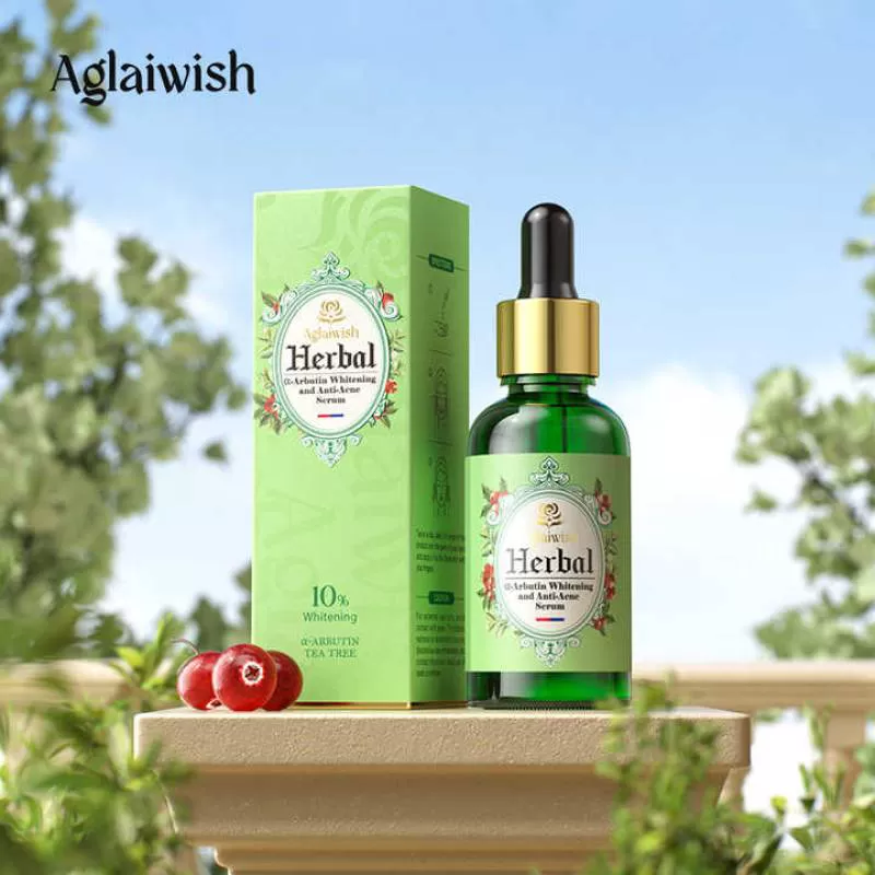 AGLAIWISH 30ml Moisturizing Herbal Arbutin Whitening Anti-acne Essence Facial Serum