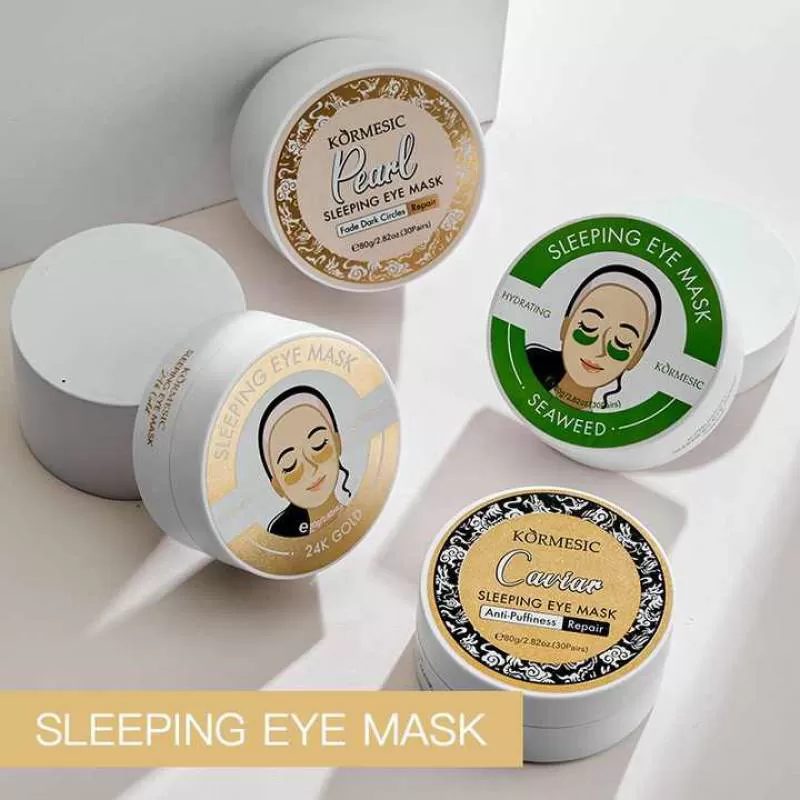 KORMESIC Private Label Hydrating Hydrogel Removal Dark Circle Eye Patch Crystal 24K Gold Collagen Gel Eye Mask