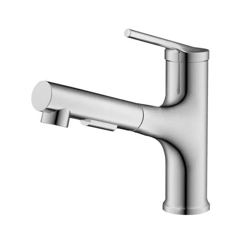 High Quality Pull Out Basin Faucet Brass Chrome Faucet Chrome Sink Mixer Tap Vanity Hot Cold Water Bathroom Sink Faucet