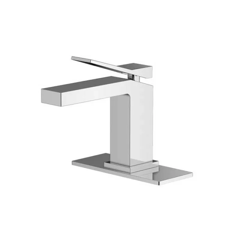 Luxurious Unique Design Brass Basin Mixer Tap Chrome Deck Mount Single Hole Hot and Cold Water Bathroom Faucet