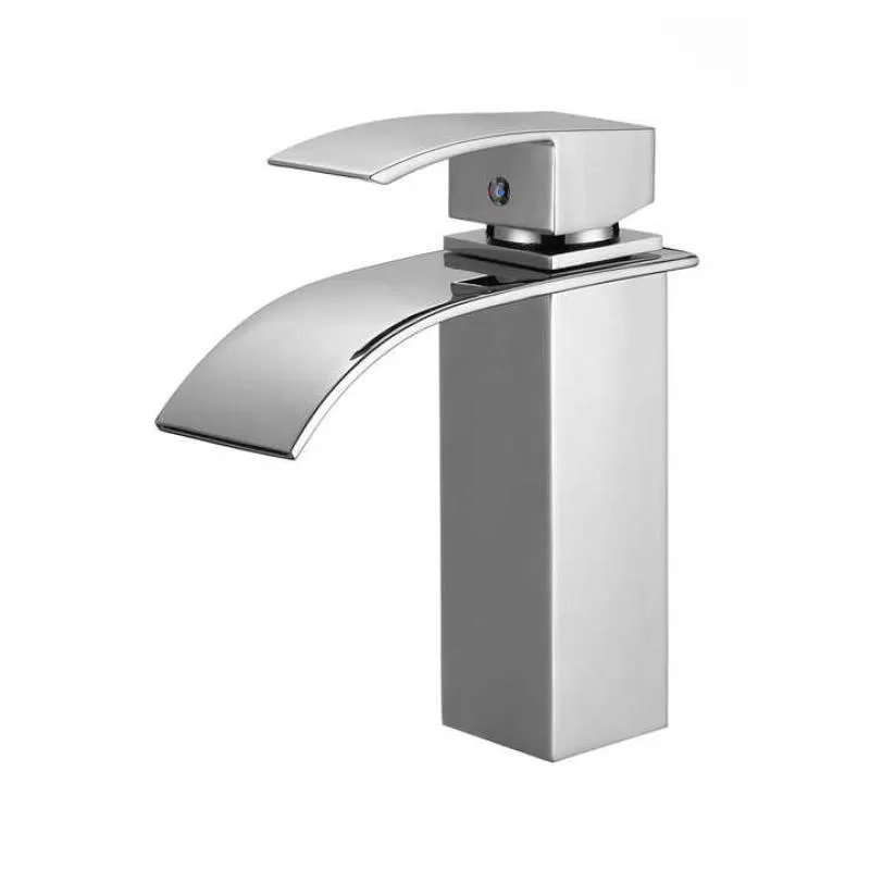 Hot Sale High Quality Brass Chrome Washroom Basin Mixer Taps Waterfall Bathroom Basin Faucets