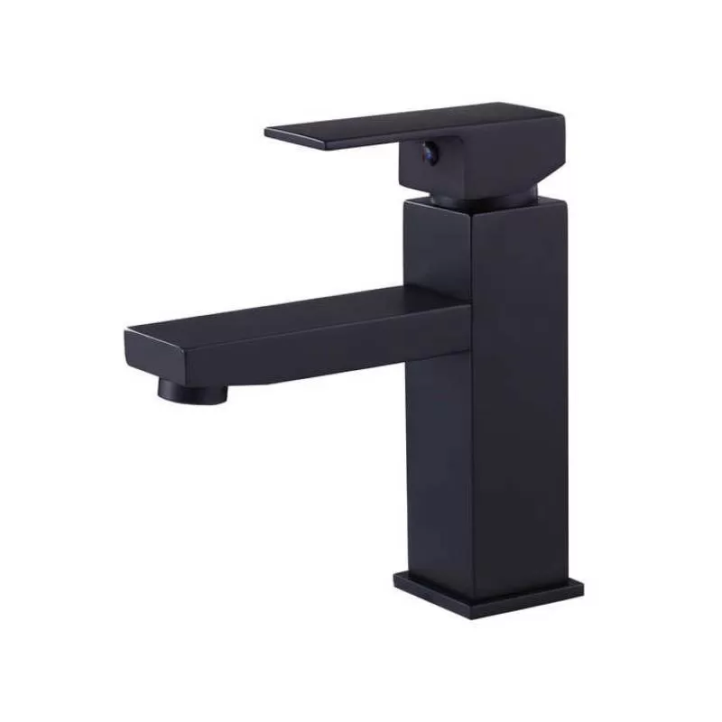 Bathroom Square Faucet Single Handle Vanity Bathroom Basin Sink Faucet Brass Black Single Hole Mixer Tap