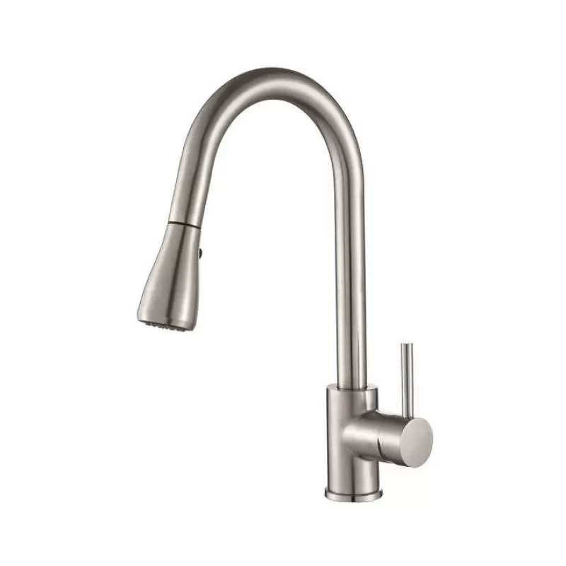 CUPC Faucets Brushed Nickel Kitchen Sink Faucet, Single Handle Pull Out Kitchen Faucet with Sprayer