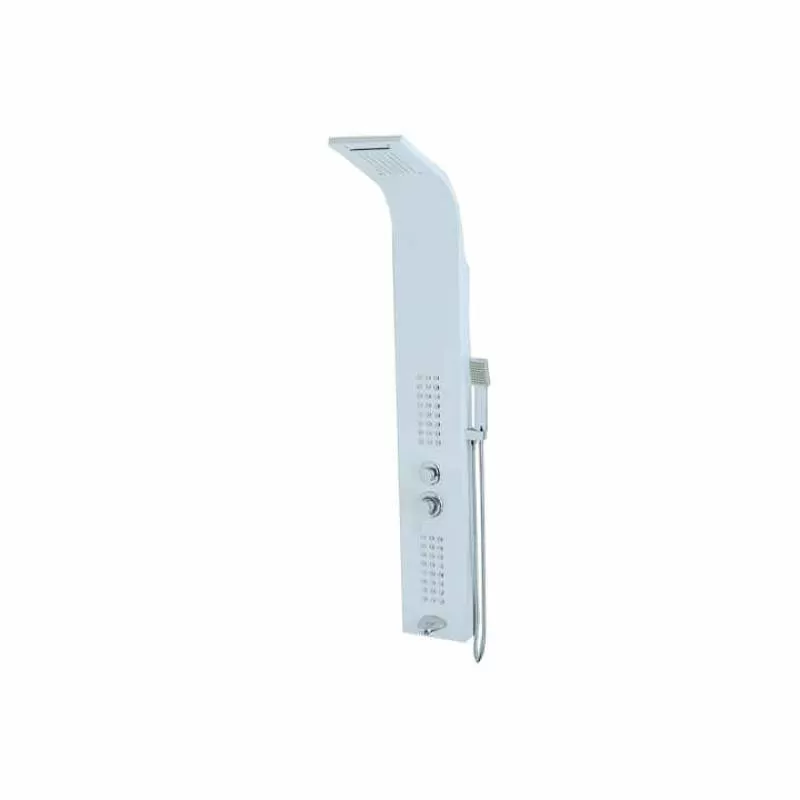 Wall Mounted SPA White Shower Panel in Shower Room With Rainfall Waterfall Shower System