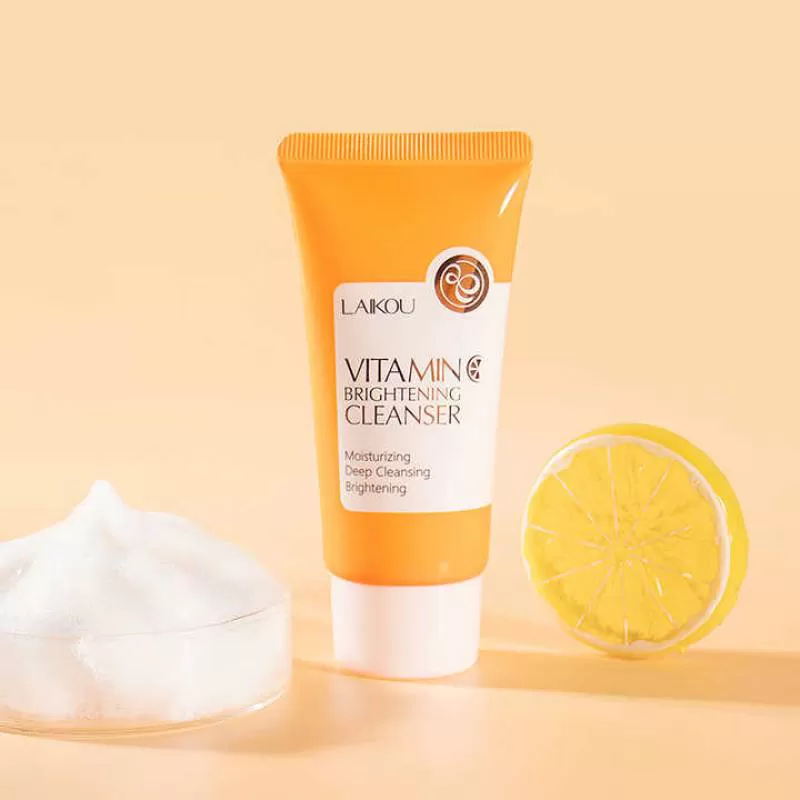 Natural Organic Vegan 50g Vitamin C Facial Cleanser Brightening Deep Cleansing Oil Control Face Wash