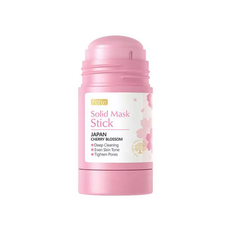 Facial Skin Deep Cleaning Repair Tighten Pores Pink Cherry Blossom Solid Musk Clay Mask Stick for Face