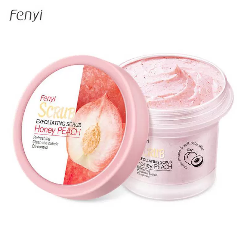Wholesale Honey Peach Body Scrub Organic Gel Private Label Moisturizing Oil Controlling Softening Keratin Exfoliating Cream