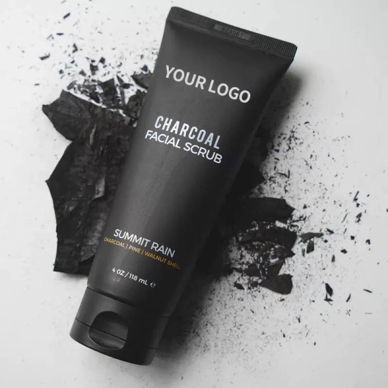Custom Organic Bamboo Charcoal Deep Cleansing Whitening Face Facial Scrub for Mens Wash