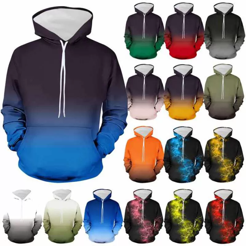 Mens 3D Print Hoodie 2025 Casual Pocket Hoodies Lightweight Athletic Sweatshirts with Kangaroo Pocket Blue XXXXL Size