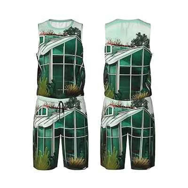 Mens Basketball Jerseys Green House Uniform Suit Mesh Sports Jersey