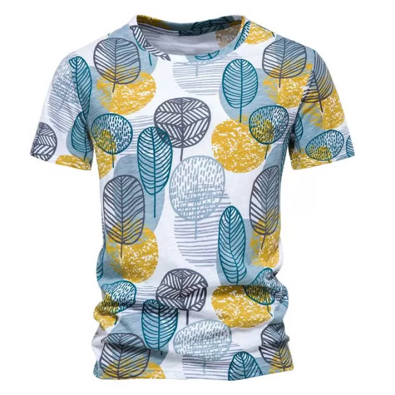3D Printed Stylish 100% Cotton Men's T-shirts Custom Made Good Quality Full Sublimation Printing Short Sleeve Men T Shirts
