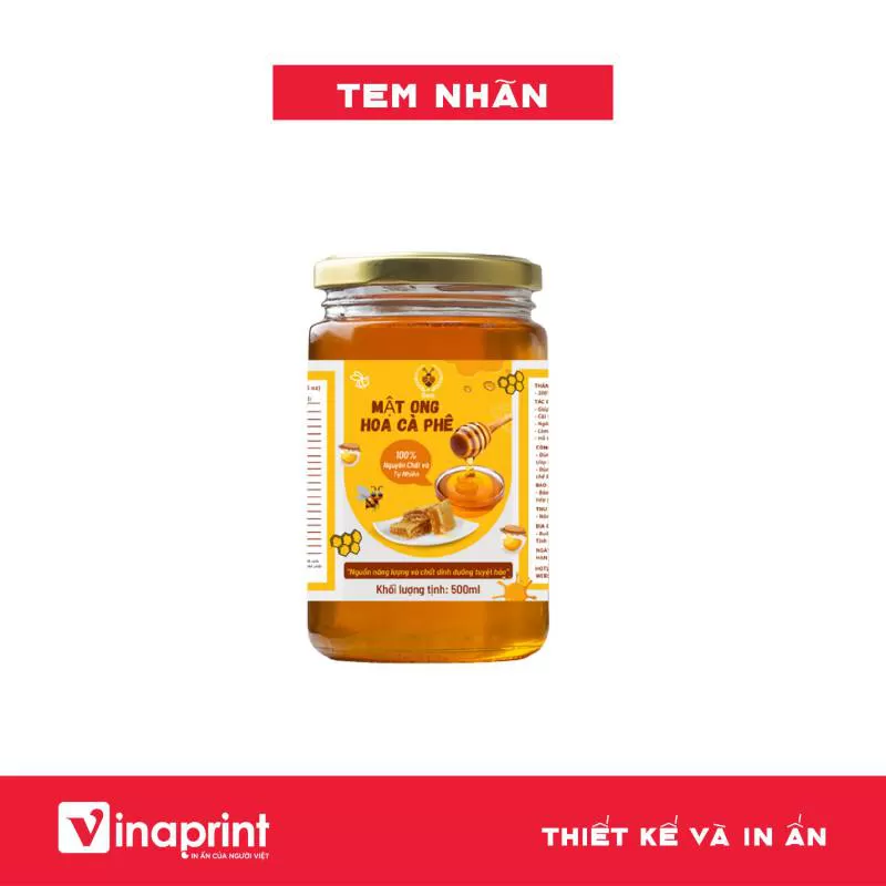 Mẫu tem nhãn trên hộp đựng mật ong