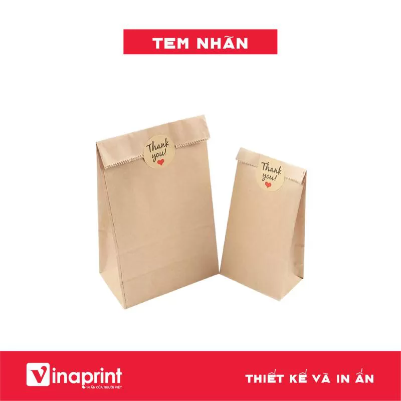 Mẫu tem nhãn trên túi giấy carton