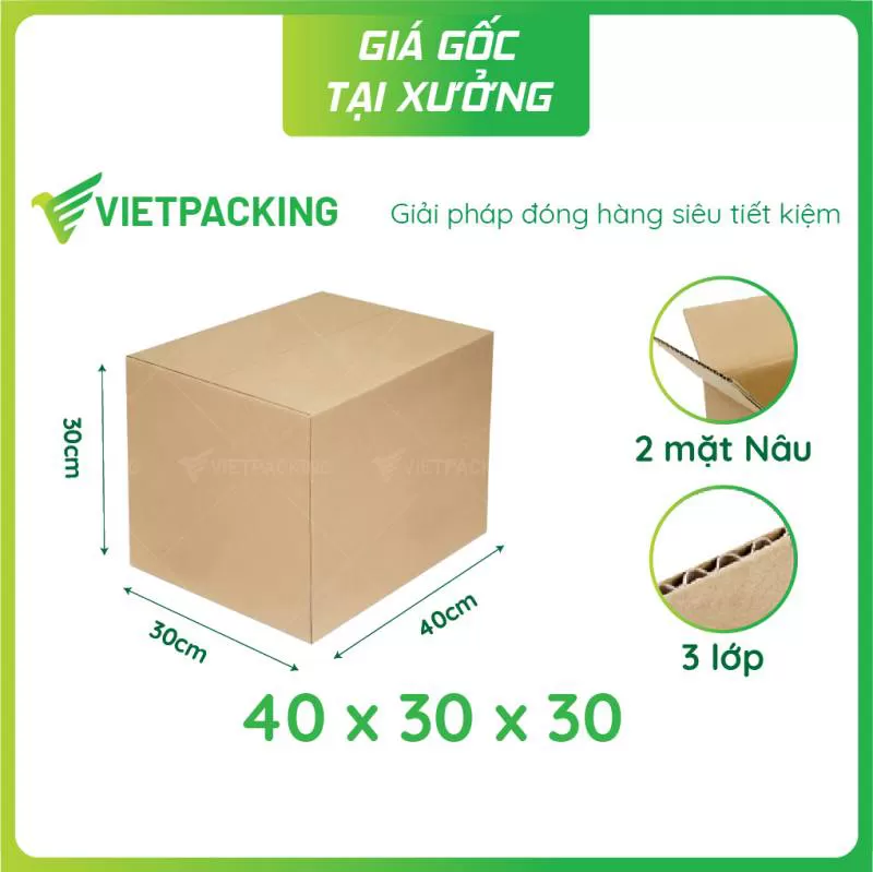 40x30x30 (3 lớp) – 8 thùng carton đựng đồ dọn nhà chất lượng tốt