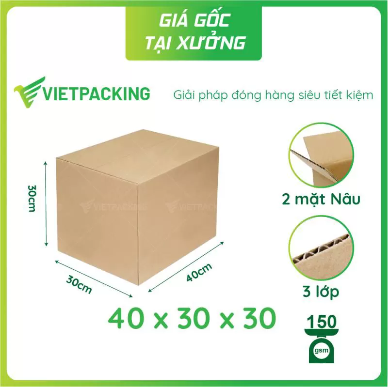Thùng giấy carton 40x30x30