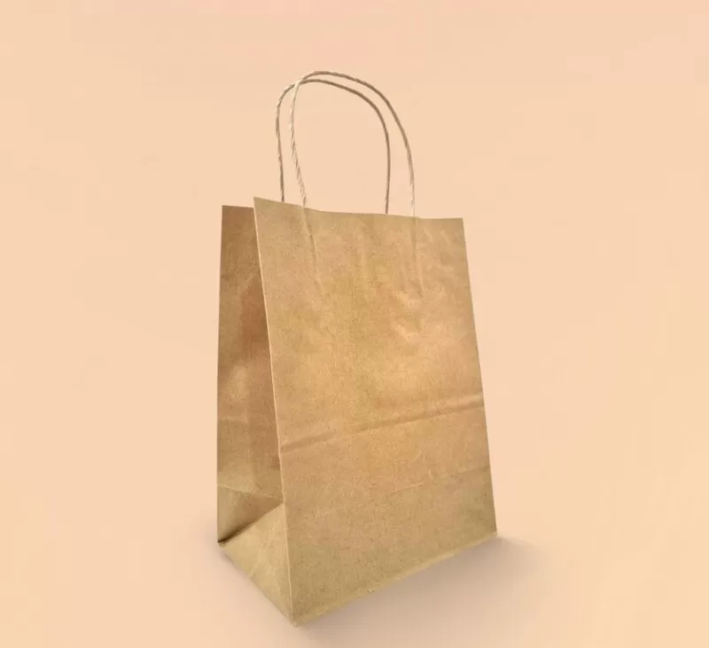 Túi giấy đứng Kraft 30x26x15 xỏ dây quai