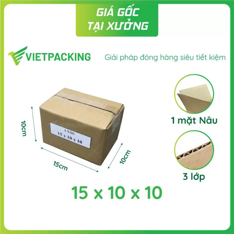 Hộp carton 15x10x10 1 NÂU 