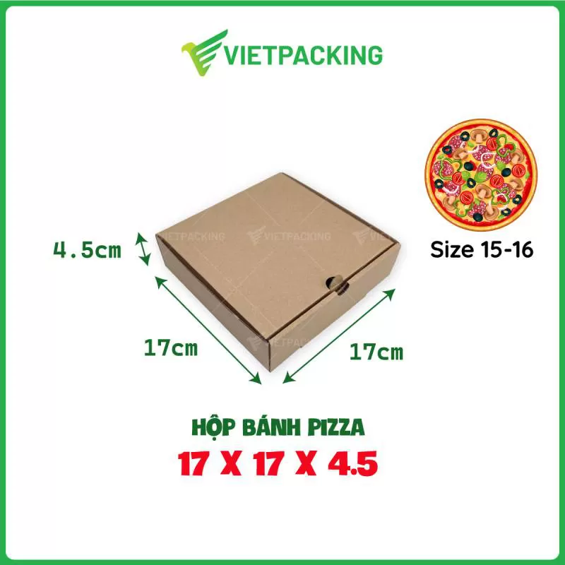 Hộp đựng bánh Pizza 17x17x4.5