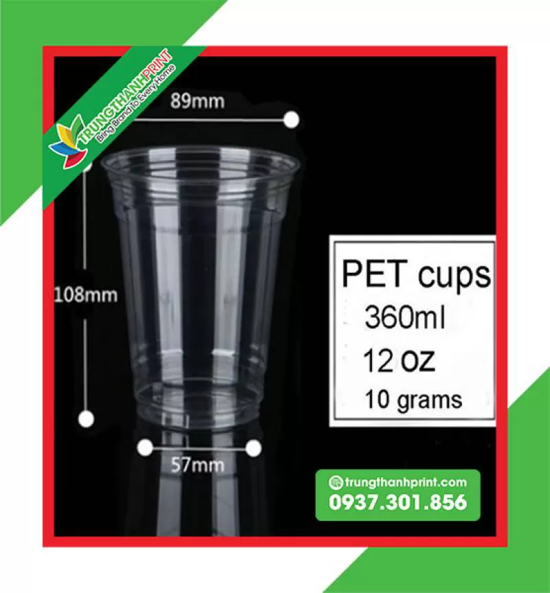 Ly Nhựa PET 360ml Chất Lượng Sản Xuất Theo Yêu Cầu